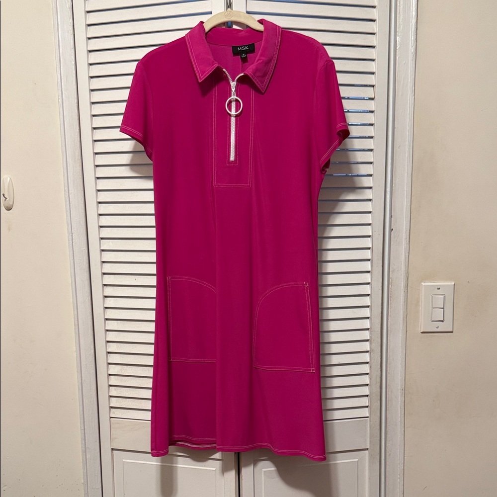 MSK Pink Mini Dress with Ring Zip